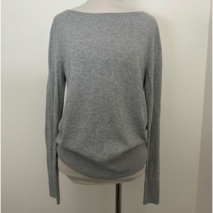 Halogen Boatneck Sweater Women's M Pima Cotton Viscose Pullover grey Soft